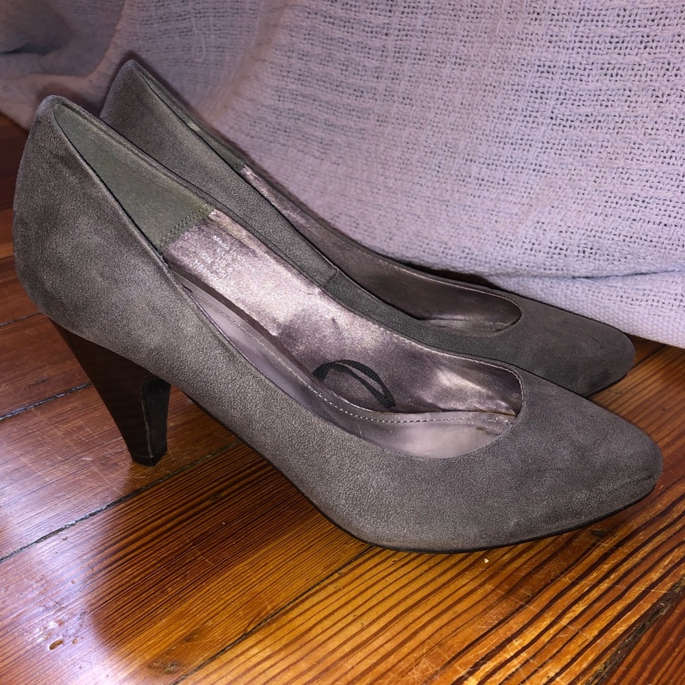 Grey suede heels- H&M size 6